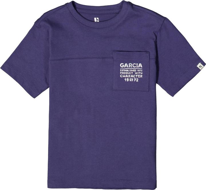 Garcia Blaues T Shirt mit Brusttasche