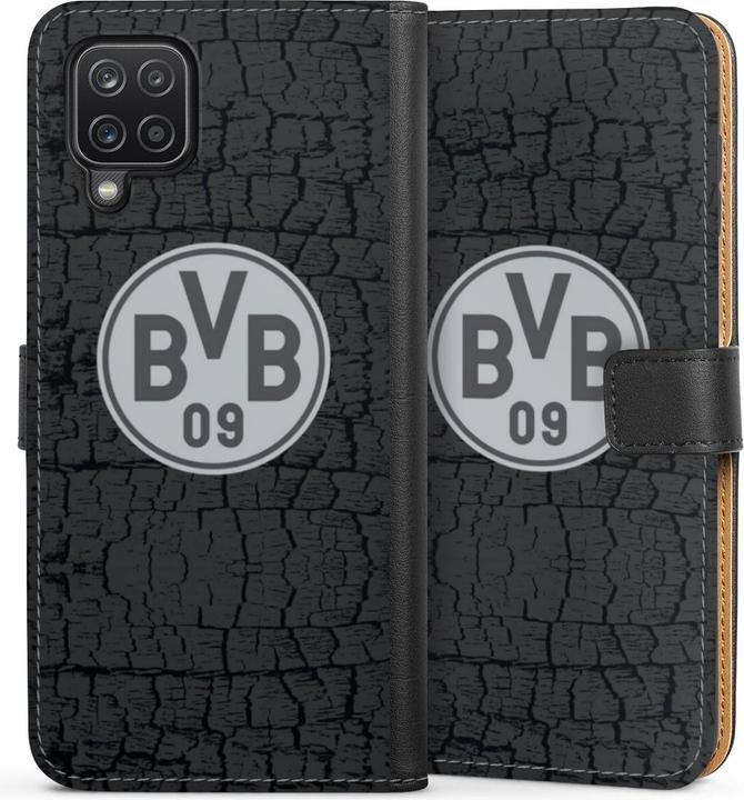 Produktbild DeinDesign Tasche für Samsung Galaxy A12 Handy Flip Case Wallet Cover Handytasche Leder BVB Borussia Dortmund (Samsung Galaxy A12)