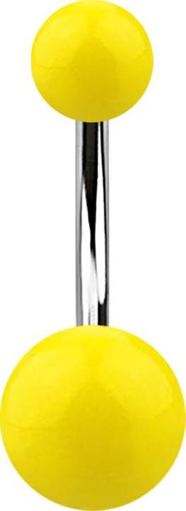 Immagine prodotto Star Piercing Banana argento con due palline gialle (Acrilico, senza ottone, Acciaio chirurgico 316L)