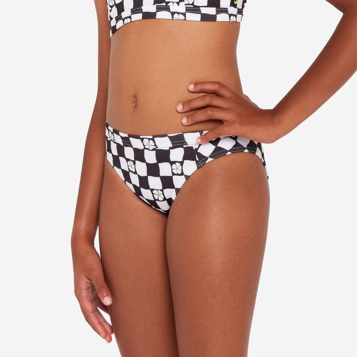 Actual product image Olaian Bikini-Hose Surfen Mädchen Alma Hao schwarz/weiss