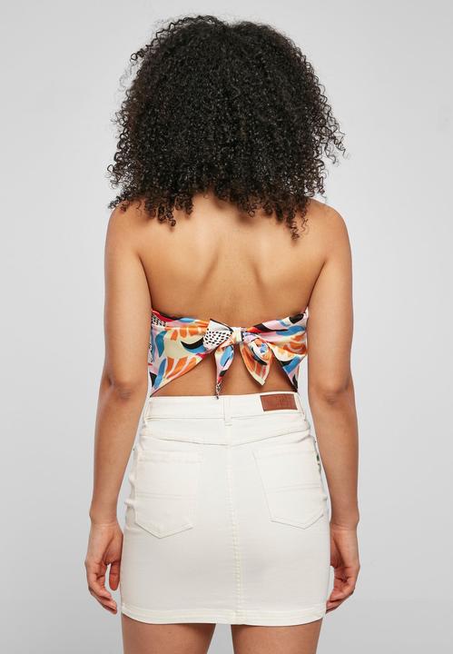 Produktbild Urban Classics Ladies Cropped AOP Satin Triangle Top - 17922 (L)