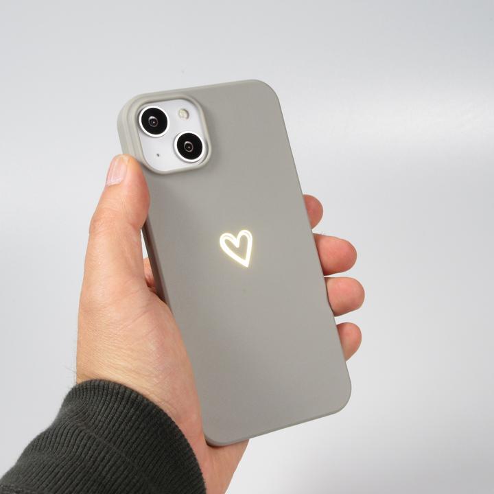 Image du produit PhoneLook Coque Silicone mat dessin coeur doré (Apple iPhone 15)