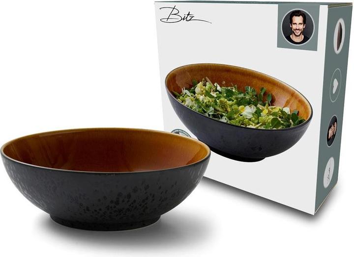 Produktbild Bitz Salatschüssel schwarz/amber 30cm (30 cm, 27.34 l, 1 x)