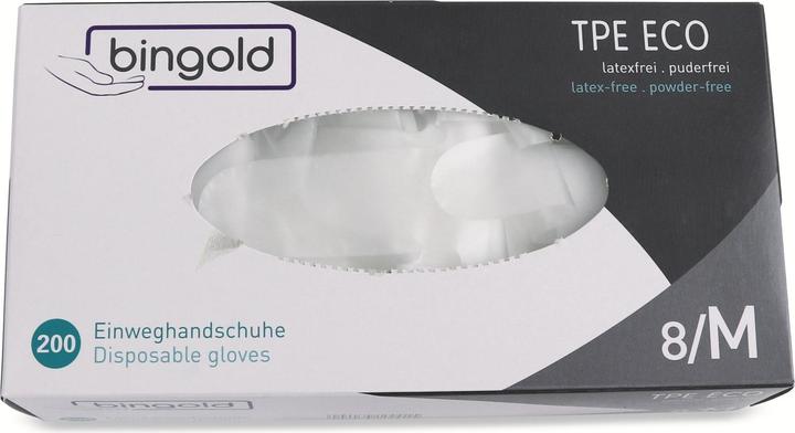 Eneroid Einweg-Handschuhe, BINGOLD, TPE, M8, ungepudert, 200 Stück (M)