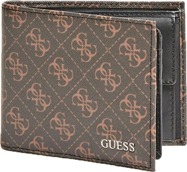 Actual product image Guess Vezzola, Textile Wallet, Billfold, w/sf w/cp, Brown Logo, For Men
