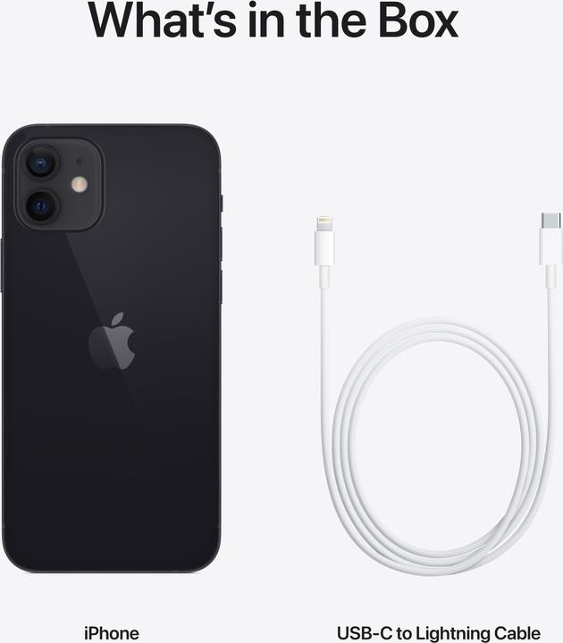 Actual product image Apple iPhone 12 (256 GB, Black, 6.10", SIM + eSIM, 12 Mpx, 5G)