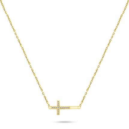 Brilio Silver - Timeless Gold Plated Cross Necklace NCL58Y