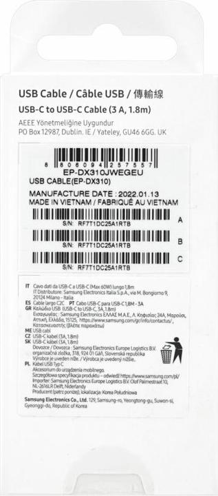 Produktbild Samsung USB C — USB C (1.80 m, USB 2.0)