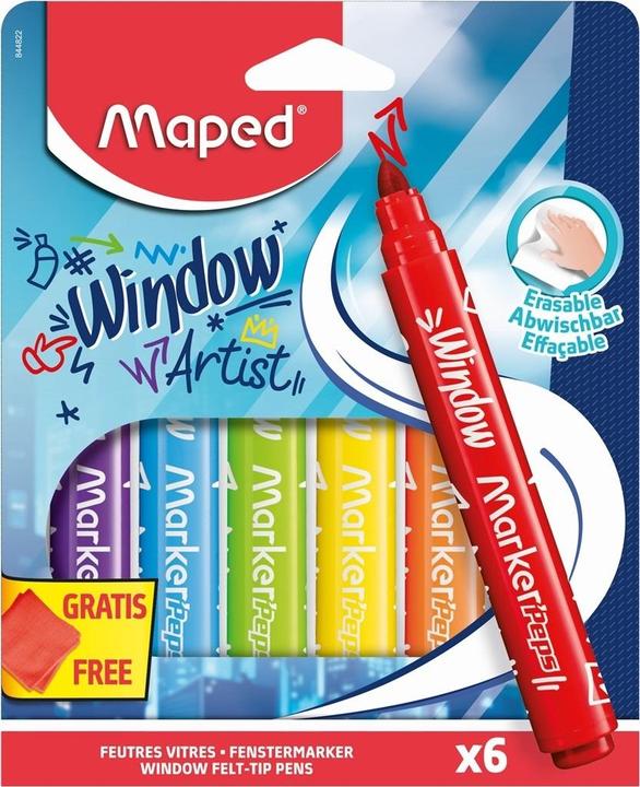 Produktbild Maped Fensterfarbe 6ST mehrfarbig (Mehrfarbig, 5 mm, 1 x)