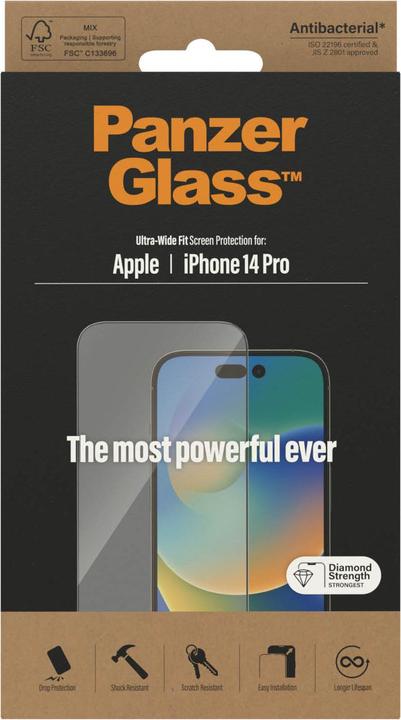 Immagine prodotto PanzerGlass Vestibilità ultra-ampia (1 Pezzo/i, Apple iPhone 14 Pro)
