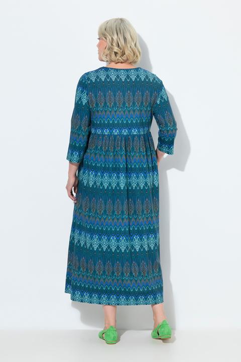 Produktbild Ulla Popken Jerseykleid, A-Linie, Tropfen-Ausschnitt, 3/4-Arm (60)