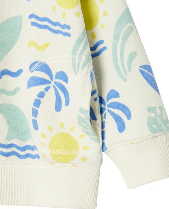 Actual product image Vertbaudet Boys' hooded sweat jacket with all-over surfer prints (98)