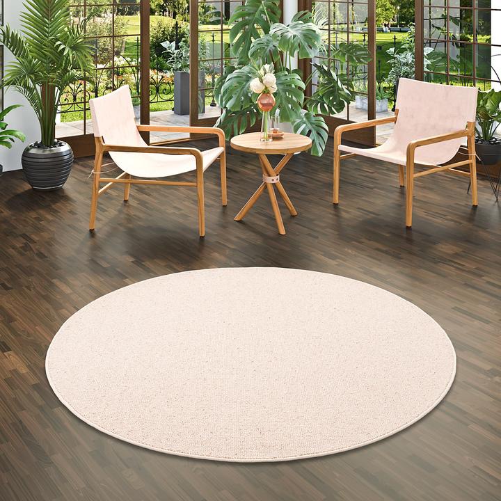 Produktbild Berber Natur Teppich Wolle Rund (133 x 133 cm)