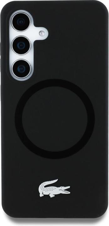 Image du produit Lacoste Case Silicone Microfiber W/ Silver Croc Logo MagSafe for Samsung Galaxy S25 black (Samsung Galaxy S25 Ultra)
