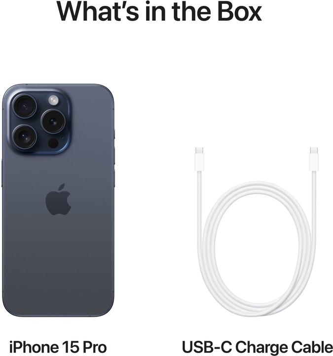 Actual product image Apple iPhone 15 Pro (128 GB, Blue Titanium, 6.10", SIM + eSIM, 48 Mpx, 5G)