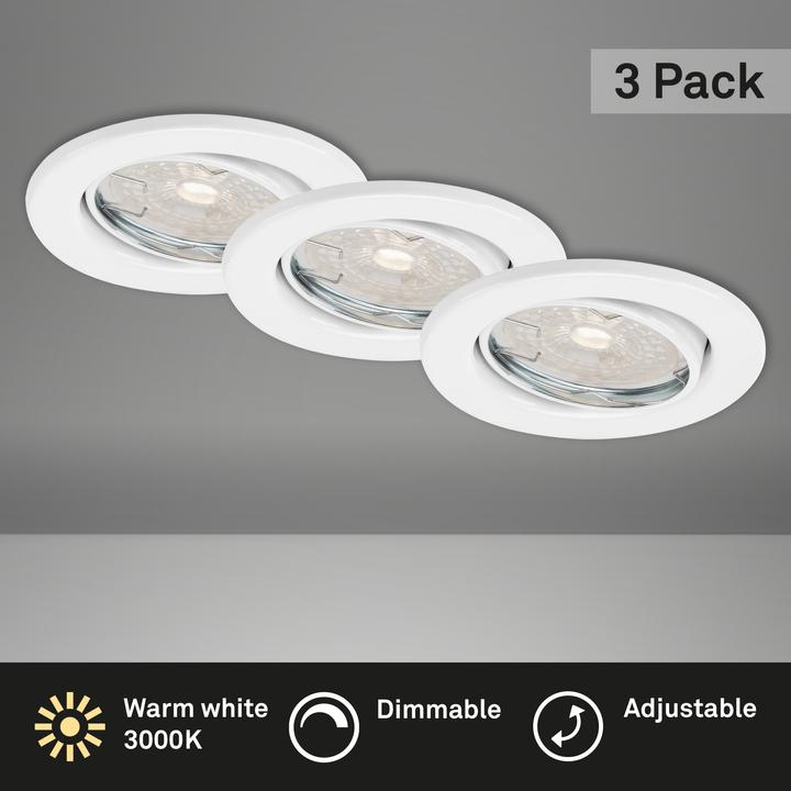 Produktbild Briloner LED Einbauleuchten, weiss, 3er-Set,3xLED/5,5W (460 lm, GU10)