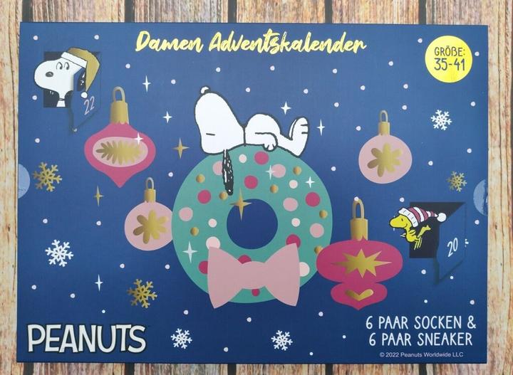 Produktbild Champ Adventskalender mit Peanuts Damen-/Kinder-Socken