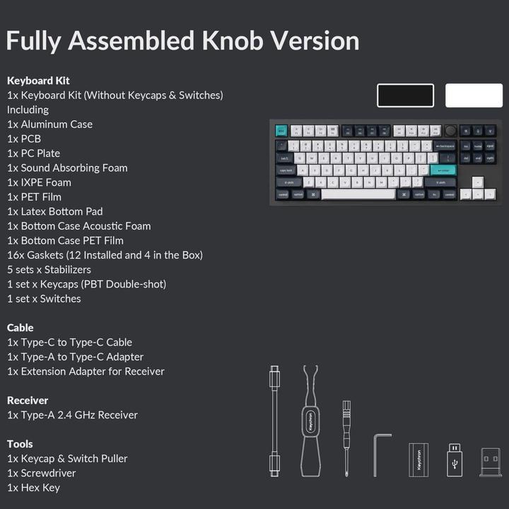 Produktbild Keychron Q3 Max Wireless Mechanical Keyboard, Jupiter Brown Schalter (US, Kabellos, Kabelgebunden)