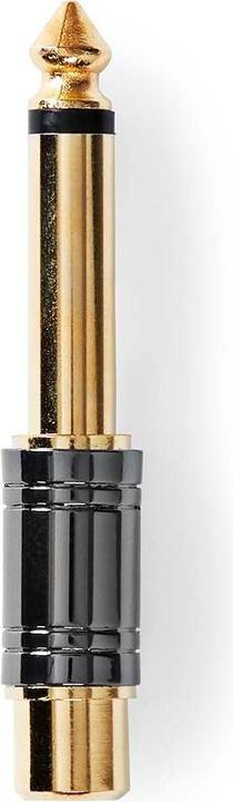 Actual product image Nedis Mono audio adapter | 6.35 mm plug | RCA socket | Gold-plated | Straight | Metal | Metal | 1