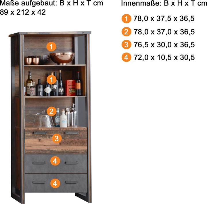 Produktbild Trendteam Prime Pier (89 x 42 x 212 cm)