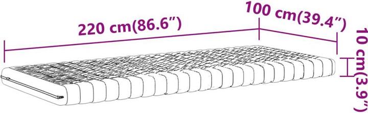 Actual product image VidaXL Schaumstoffmatratze 100 x 220 cm 7-Zonen Härtegrad 20 ILD (100 x 220 cm, Foam core)