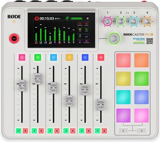 RØDE Rodecaster Pro II Weiss mit Podmic Weiss und Kabel