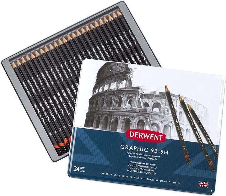 Actual product image Derwent Graphic Pencil Set, 24 Tin (24 x)