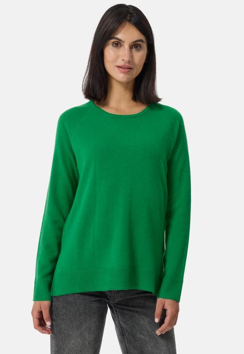 Cash-Mere Kaschmir Rundhals Pullover mit Seitenschlitzen