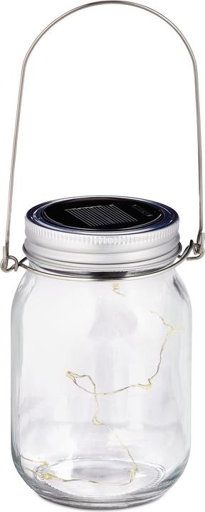 Actual product image Relaxdays Set of 2 LED Solar Mason Jars (9 x 8 x 13 cm, 2 x)