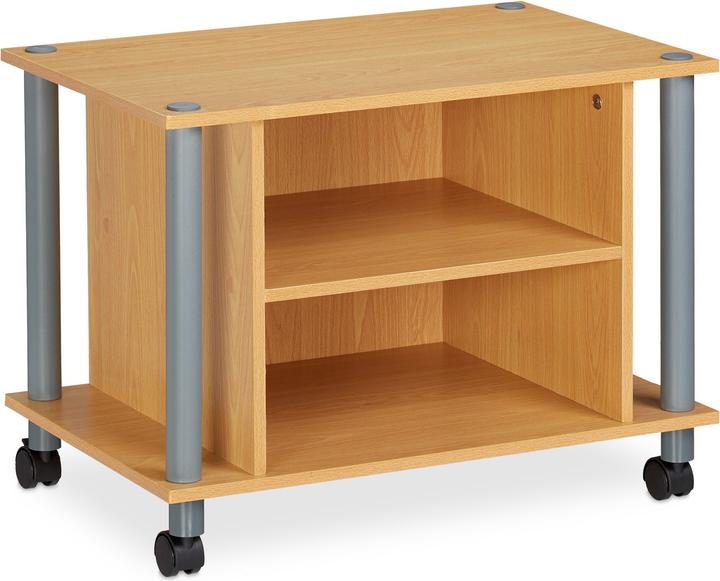 Immagine prodotto Relaxdays Mobile tv con ruote e 2 ripiani (60 x 40 x 45 cm)