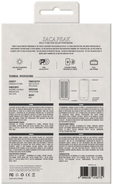 Produktbild Vinnic Solar Charger (20000 mAh, 74 Wh)