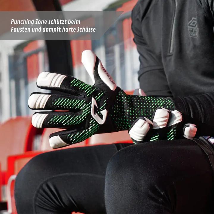 Produktbild Catch & Keep Fussballhandschuhe Revolution Green Gr. 7 Torwart Goalie Handschuhe (7)