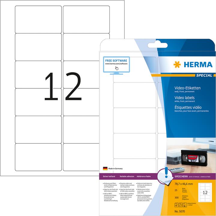 Immagine prodotto HERMA Etichette video A4