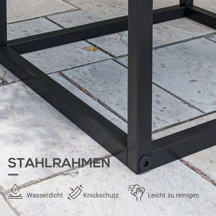 Actual product image Swisshandel24 Set of 2 plant stands, plant stool with steel legs, Scandinavian design, flower stand, heavy duty