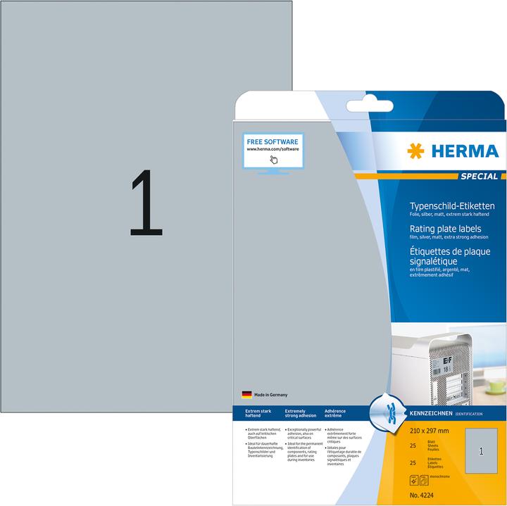 HERMA Typenschild Etiketten A4