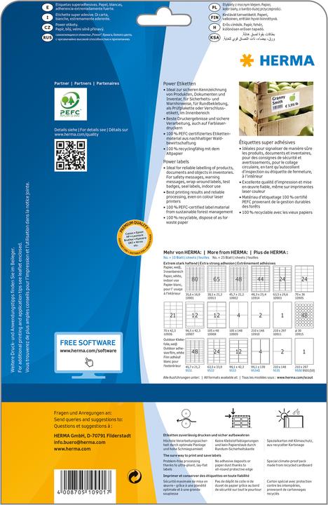 Produktbild HERMA Power Etiketten A4