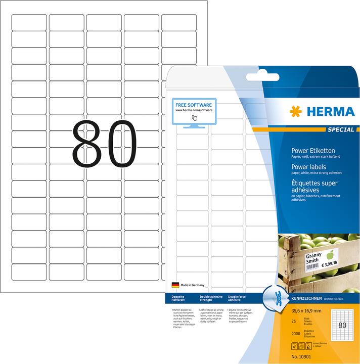 Produktbild HERMA Power Etiketten A4
