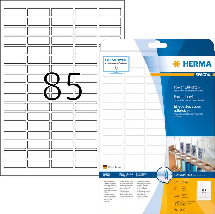 Actual product image HERMA Power labels A4
