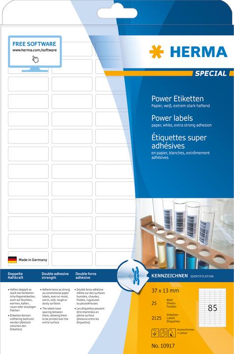 Actual product image HERMA Power labels A4