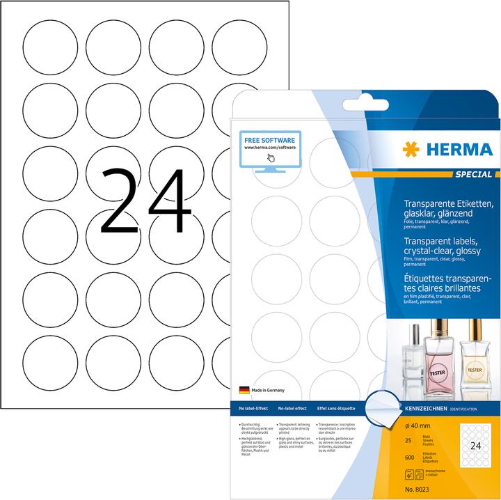 Actual product image HERMA Transparent labels A4