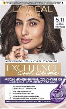 Produktbild L'Oréal Paris L'Oreal Paris Excellence Cool Creams 5.11 Ultra Ash Hellbraun Permanente Haarfarbe (Ultra -Aschenhellbraun)