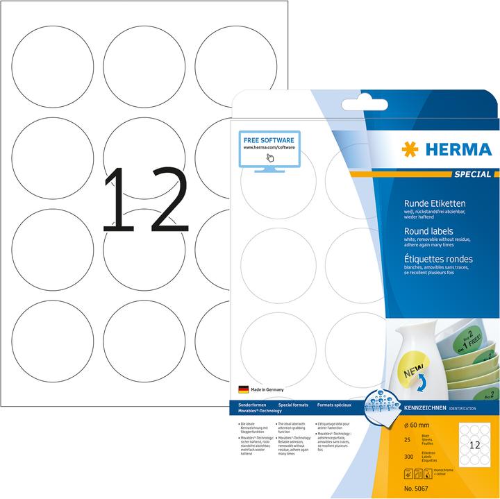 HERMA A4 removable labels