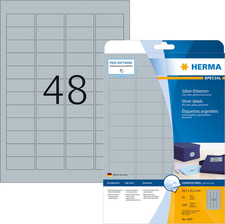 Produktbild HERMA Wetterfeste farbige Etiketten A4