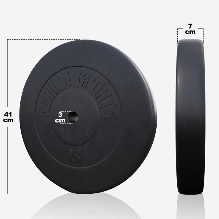 Actual product image Gorilla Sports Barbell set (4 x 1.25 kg, 4 x 2.5 kg, 2 x 5 kg, 2 x 10 kg, 2 x 15 kg)