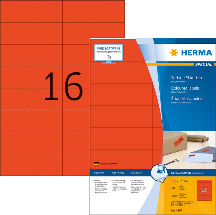 Image du produit HERMA Étiquettes couleur A4