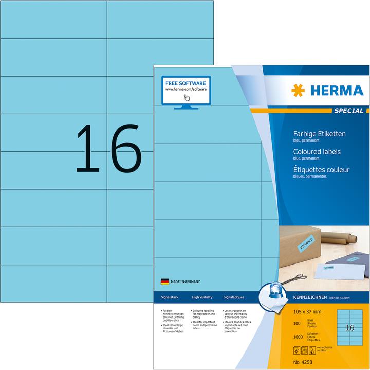 Produktbild HERMA Farbige Etiketten A4
