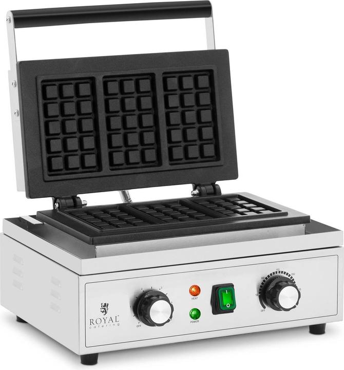 Royal Catering Waffeleisen belgisch Waffelmaschine Waffelautomat 1500 W 50 - 300 °C 0 - 5 min