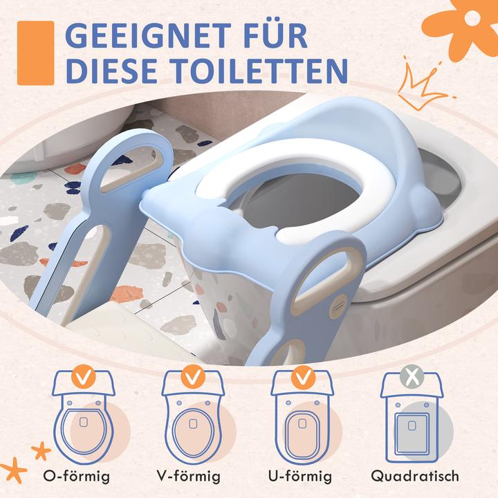 Image du produit Swisshandel24 Siège de toilette pour enfants, entraîneur de toilette avec marches, poignée, accessoire de