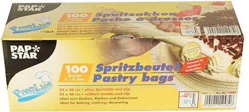 Papstar LDPE piping bag, transparent, 1.8 l, 100 pack (Piping bag, 1800 ml)