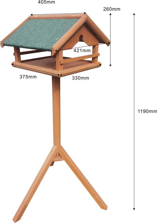 Produktbild Toboli Vogelfutterhaus 119cm mit Ständer Vogelhaus Vogelhäuschen Futterhaus